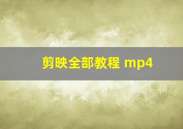 剪映全部教程 mp4